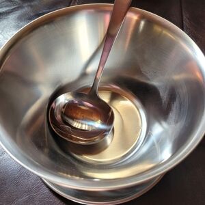 Danish Stainless Steel Sauce/Gravy Bowl with Ladle. (108)